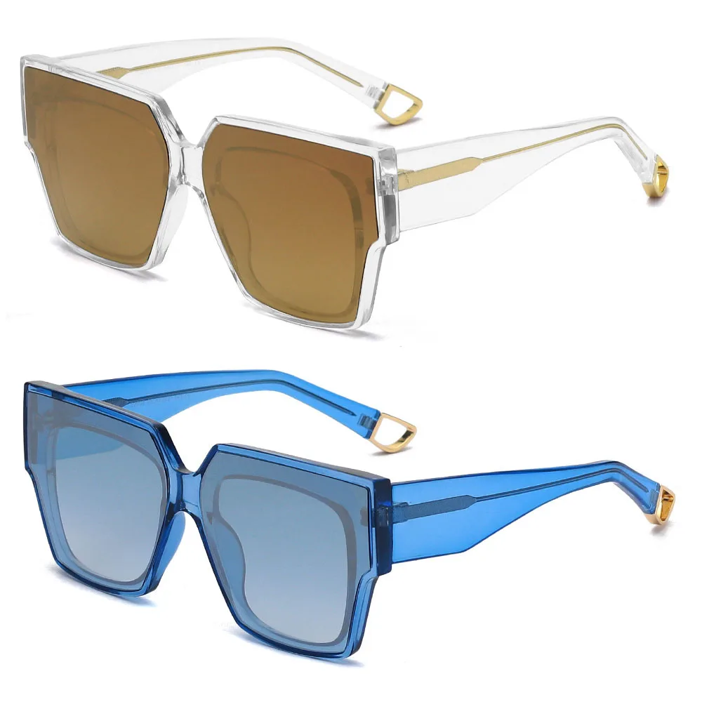 

Popular Designer Thick Frame Oversized uv400 Sun Glasses Rivet Square Women Shades Sunglasses 2022