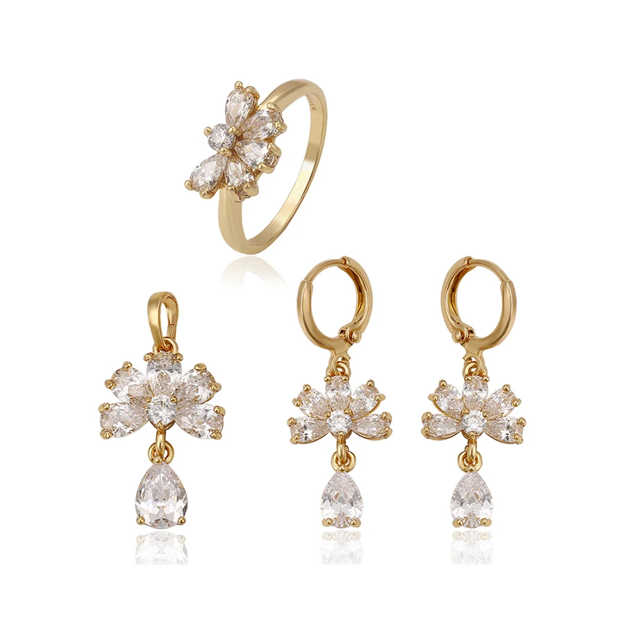 

61524-Xuping Beautiful Wedding Jewelry Crystal Stone Bridal Set, White