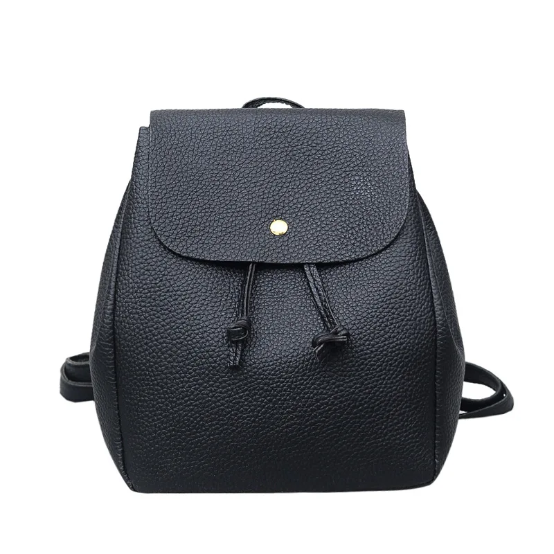 

2021 New Arrival Women's Black Small Double Backpack Pure Color Clemence Leisure Bag For Girls, Wine red, light gray, black, pink, light brown