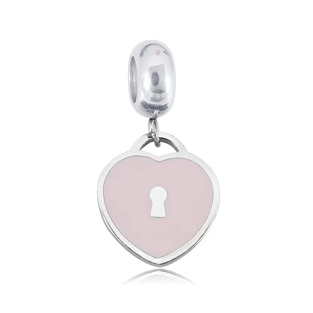 

Qings Stainless Steel PInk Heart Moon Key Charms Pendant for Bracelet, Picture