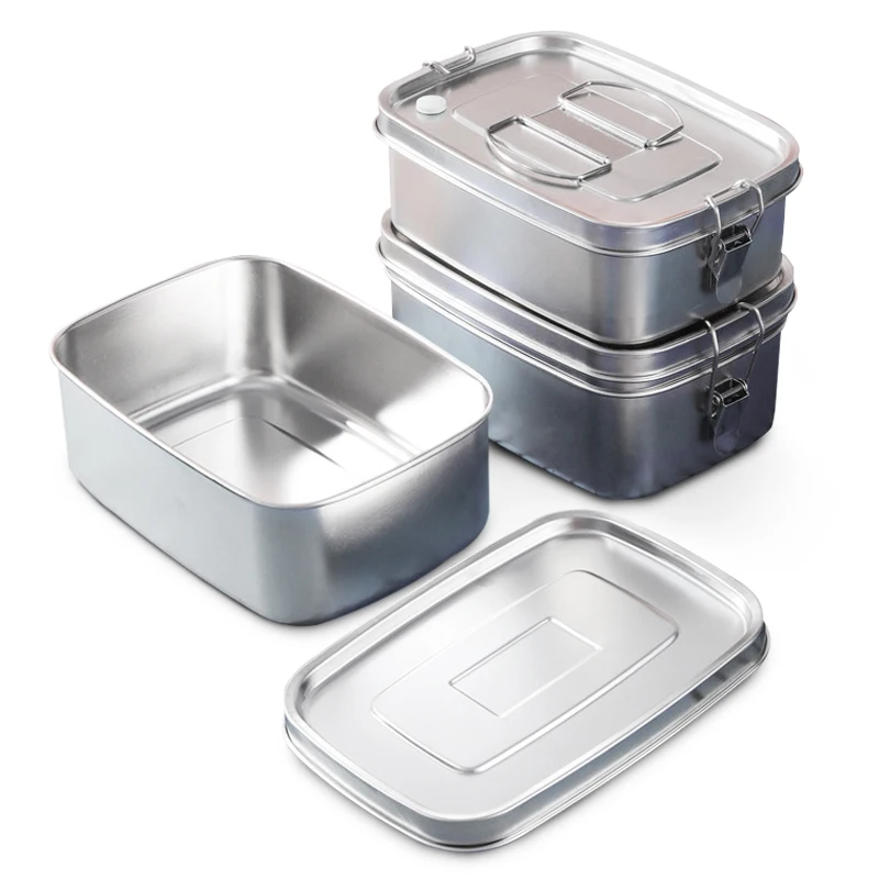 

High quality 2 layers leakproof bento box 2 compartments stainless steel lunch box