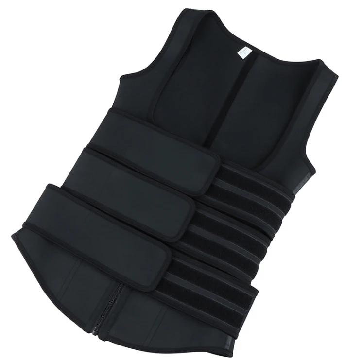 

Women Men Waist Trainer Vest Back Support Slimming Belt Trimmer Latex Corset Trainer Waist Cincher Vest, Black