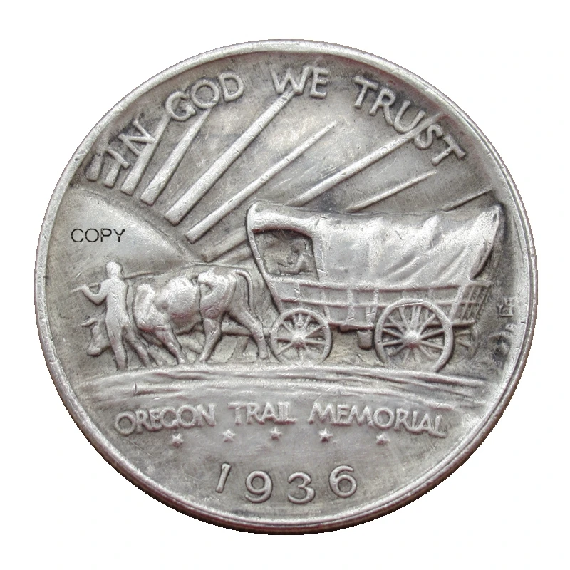 

US 1936 Oregon Commemorative Half Dollar Silver Plated Reproduction Decorative Coins