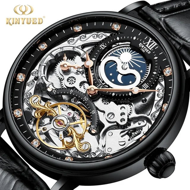 

KINYUED Brand Top sale custom logo dropshipping Tourbillon movement mechanical automatic watches dropshipping
