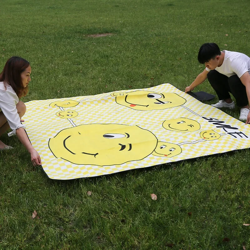 

i@home New smiley large mat outdoor foldable waterproof picnic blanket, Yellow