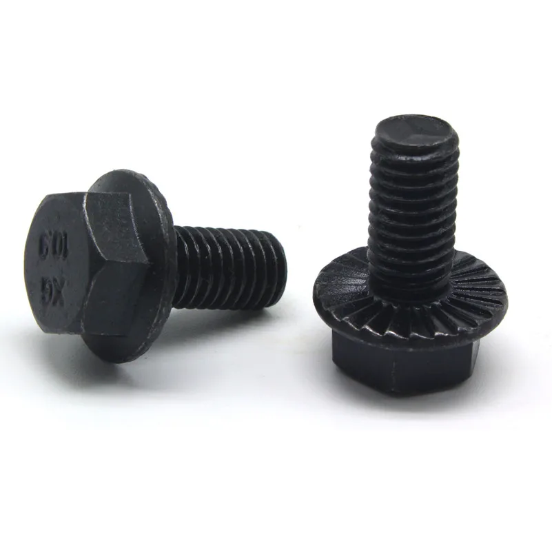 
m3 m6m16 grade 8.8 10.9 full thread black oxide hex flange head bolts 