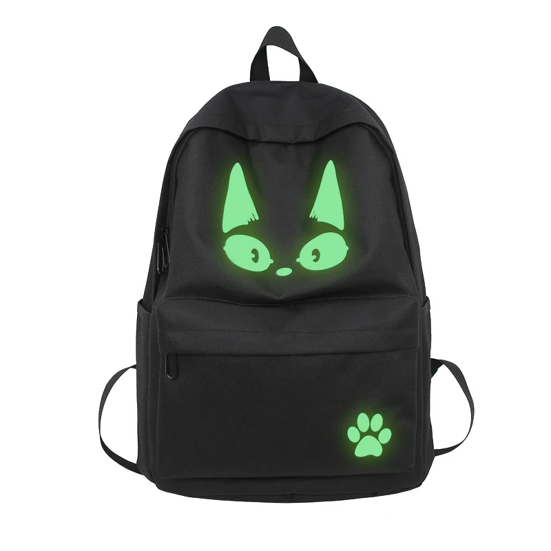 

Fashion Casual Oxford Cloth Unisex High School Bag Waterproof Back Pack Printed Coating Night Luminous Backpack