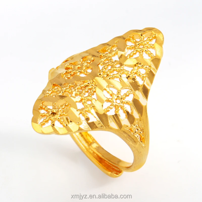 

Foreign Trade Cross-Border Source Of Prismatic Plum Blossom Hollow Ring Korean Fashion Ring Female Ins Wind Ring