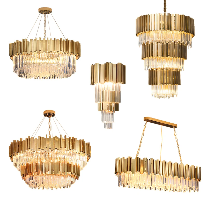 wholesale hotel wedding decorate living room large gold big pendant ceiling home modern luxury crystal chandelier hanging light