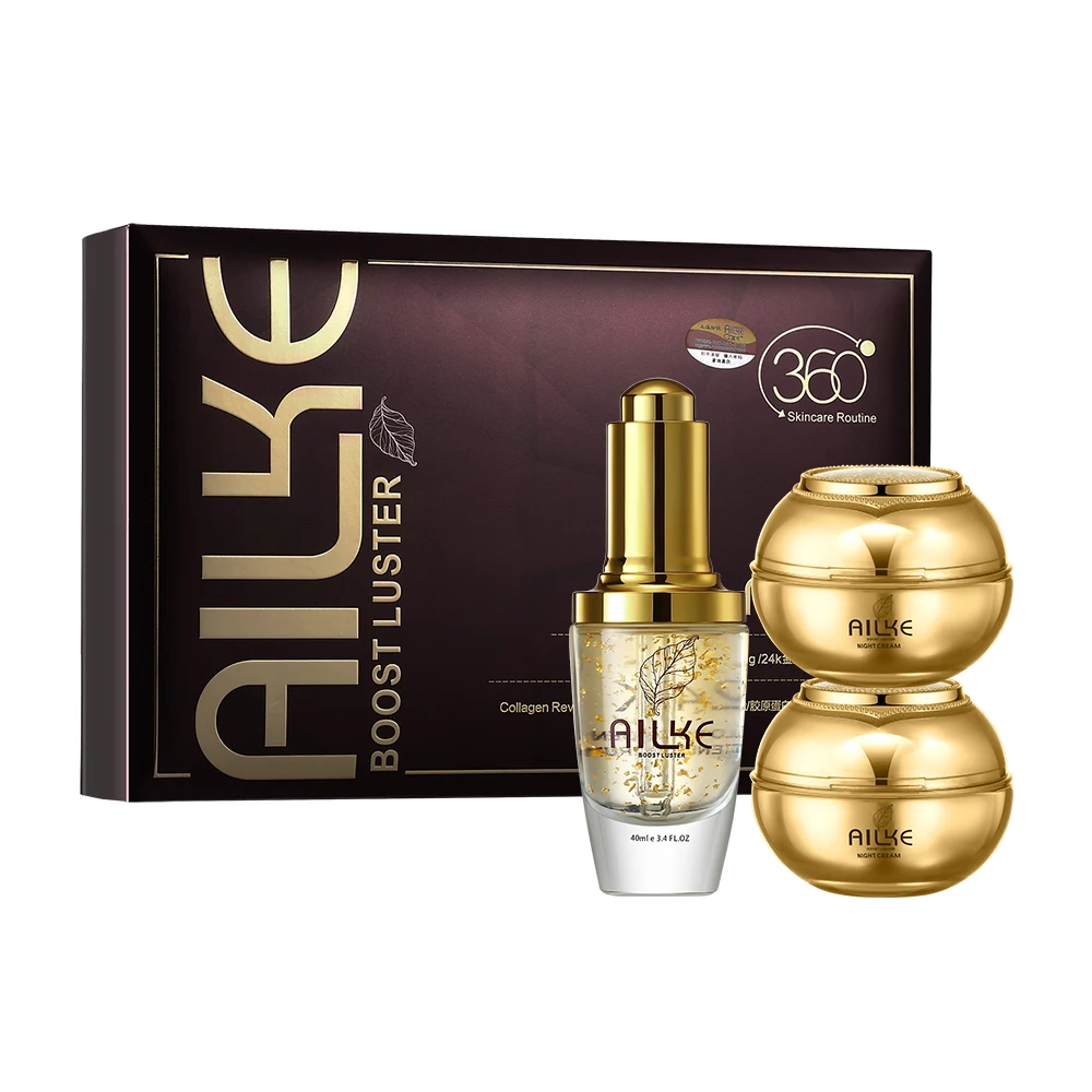 

Ailke 3 in 1 set Inhibit Melanin Superior Whitening kit Collagen Whitening Serum Day Cream Night Cream