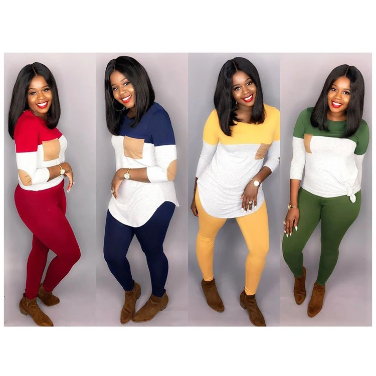 

Cheap hot selling spring ladies 2 piece set double tone color women romper two piece set