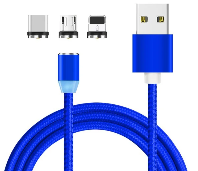 Amazon Hot Sale Latest LED Round Magnetic Charging Cable 1 Meter For Android Micro USB Cable