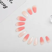 

Long Lasting Press On Designed Fashion Art Pink Artificial Finger False Nails