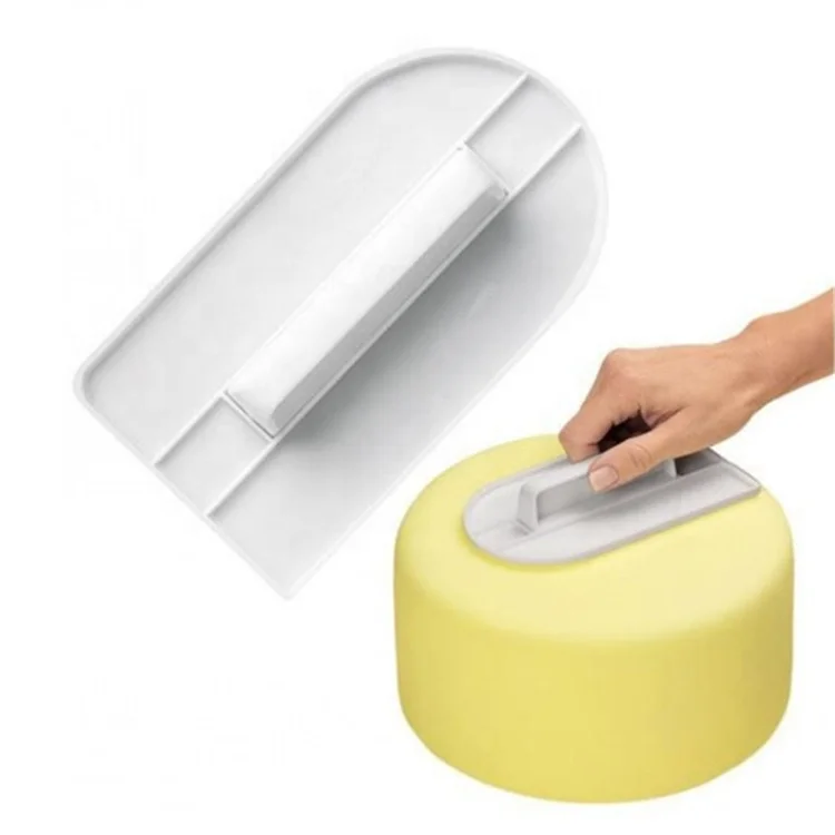 

DIY Plastic Baking Tool Plastic Cake Smoother Polisher Tools Handle Scraper, White