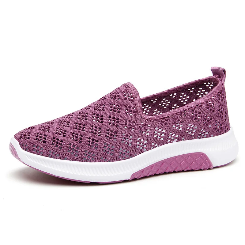 

2022 New Arrivals Women Fashion Casual Shoes Breathable Mesh Sneakers Slip-On Walking Shoes Woman, 4 colors