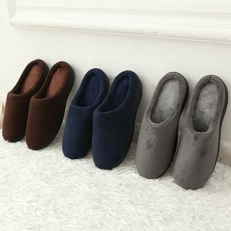 

Wholesale Unisex Family Slip On Memory Foam Winter Men Women Indoor House Slippers, Grey,brown,pink,,,can be customized