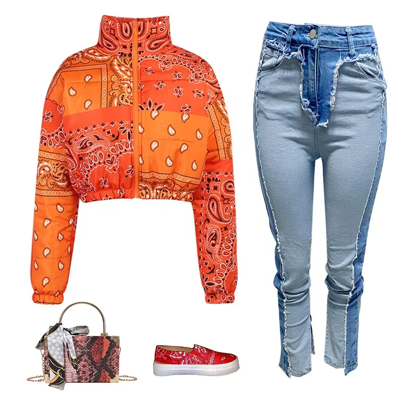 

Winter Vintage Washed Jeans Blue Snake Print Crossbody Bag Womens Jacket And Coats