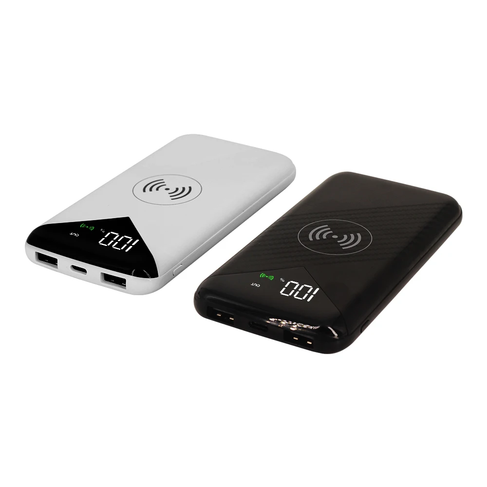 

2019 New Arrival Wireless Portable Charger Charging Power Bank with Qi-certified , 10000mah Mobile Phone 2 X USB QI CE FCC ROHS