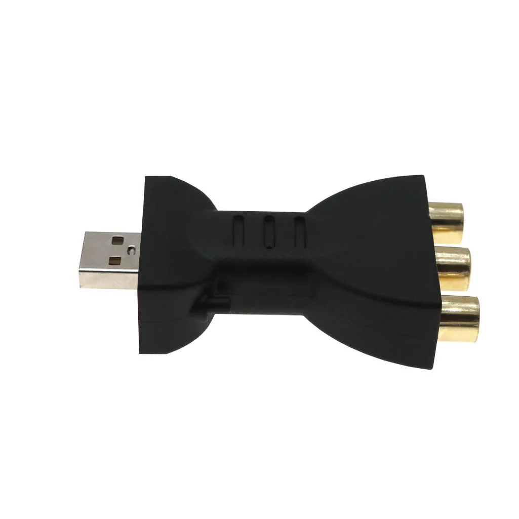 

USB 2.0 Male To 3 RCA Female Video Audio Adapter AV Component Converter 3RCA, Black