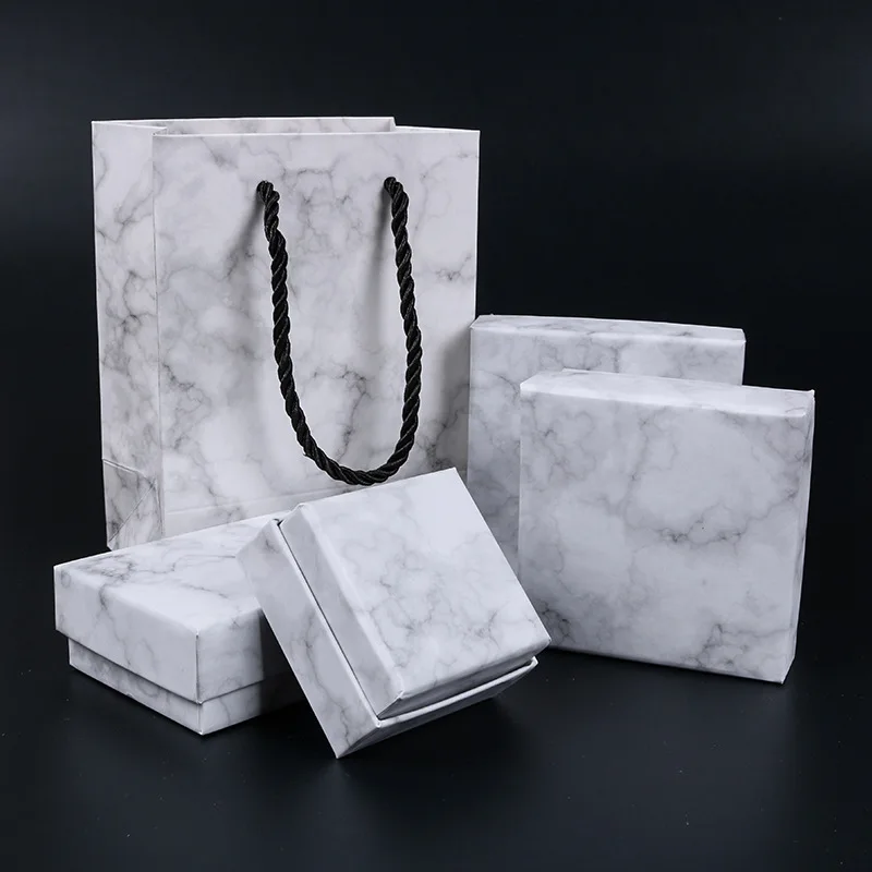 

2018 NEW 1pcs Jewelry package ,different size Marbling Kraft paper For earring/ring /bracelet jewelry bag bag/ box A9
