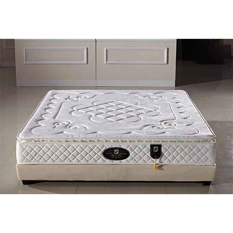 Pillow Top Design Mattress Bed Roll Up Compress Box Coil Latex Natural