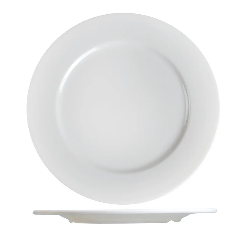 Wholesale Stock A5 100% Melamine 10'' Plate Sets, Restaurant Cheap Plastic White Dinner Plate