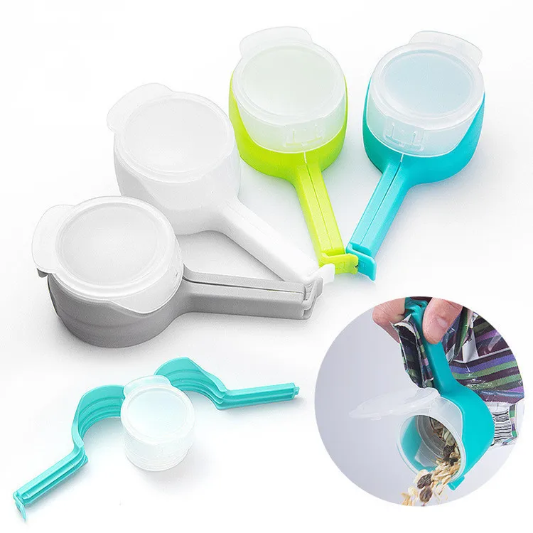 

A593 Kitchen Tools Food Preservation Snack Sealing Clip Effect Clamp With Large Discharge Nozzle Food Storage Plastic Bag Clip, Grey,white,green,blue