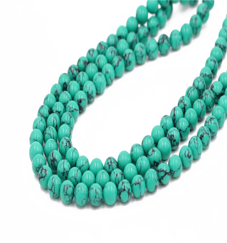 

Wholesale natural stone cheap price green turquoise gemstone 10mm round beads strands