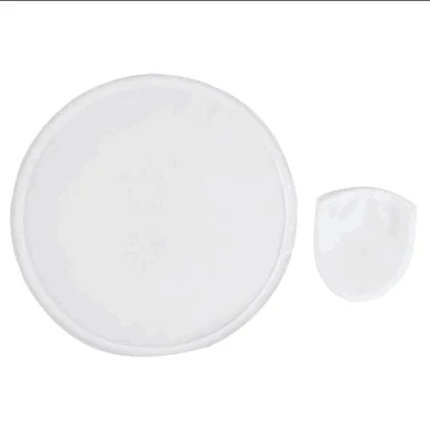 

Stock Fast Shipping 25cm Blank White Polyester Round Foldable Flying Disc Fan With Pouth For Sublimation
