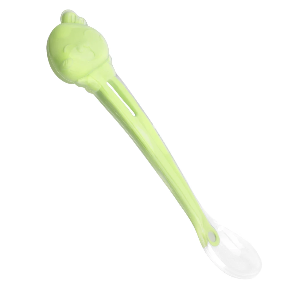 

New Design Little Rabbit Shape Tiny Silicone Spoon Cute Round Spoon For Kids Feeding Training, Pink&green