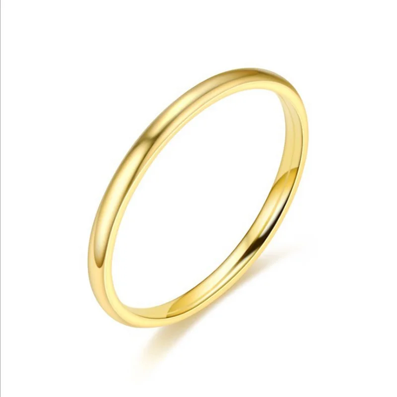 

Simple style stainless steel gold plated 2MM ring for women