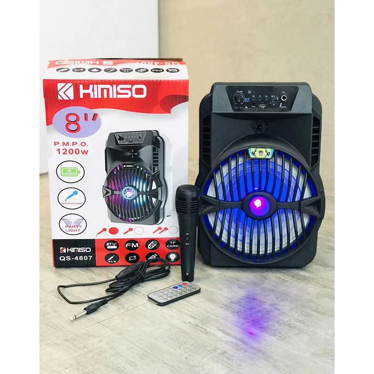 

QS-4807 Top Seller Portable Wireless Speaker KIMISO 8inch Small Rechargeable Speaker With LED Screen