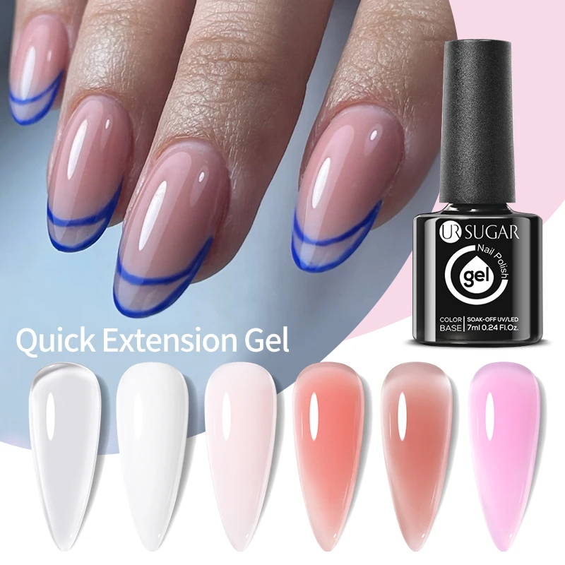 

UR SUGAR 7ml Clear Pink Poly Nail Gel Quick Building Extension Gel Polish for Nail Extend