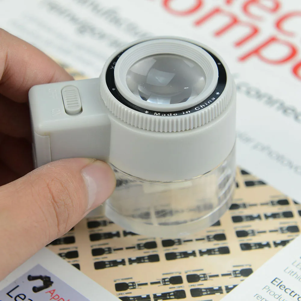 Mg131002 8x Pocket Magnifier With Led Light,Magnifying Jar Cylinder