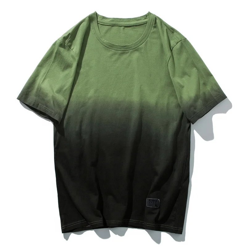 

Top quality custom gradient color 100% cotton tie dye half sleeve t shirts for men