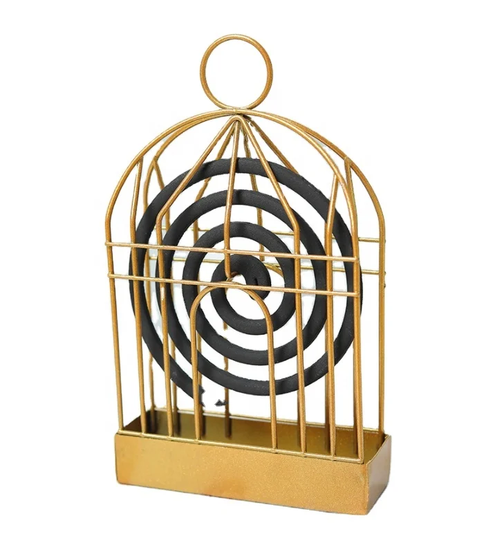 

Nordic iron bird cage mosquito coil rack creative home summer artifact mosquito coil tray bedroom desktop decoration holder