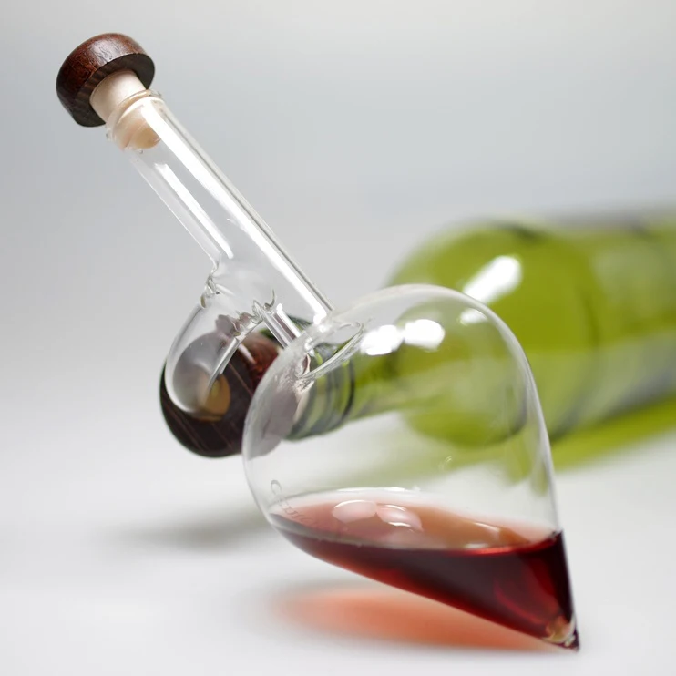 
hand blown glass wine aerating pourer spout  (62220669983)