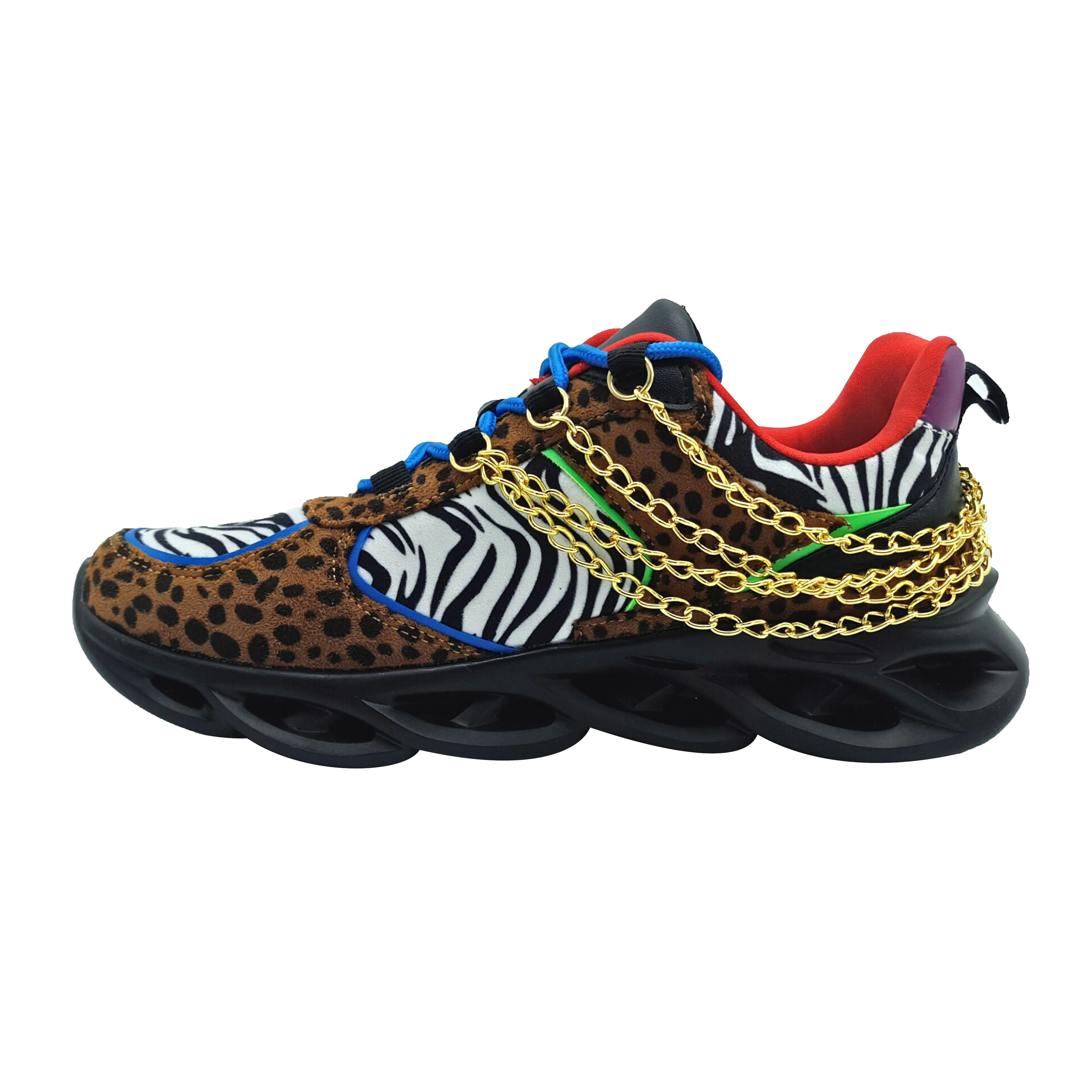

custom fashion Blade eva sole metal chain walking shoes for lady