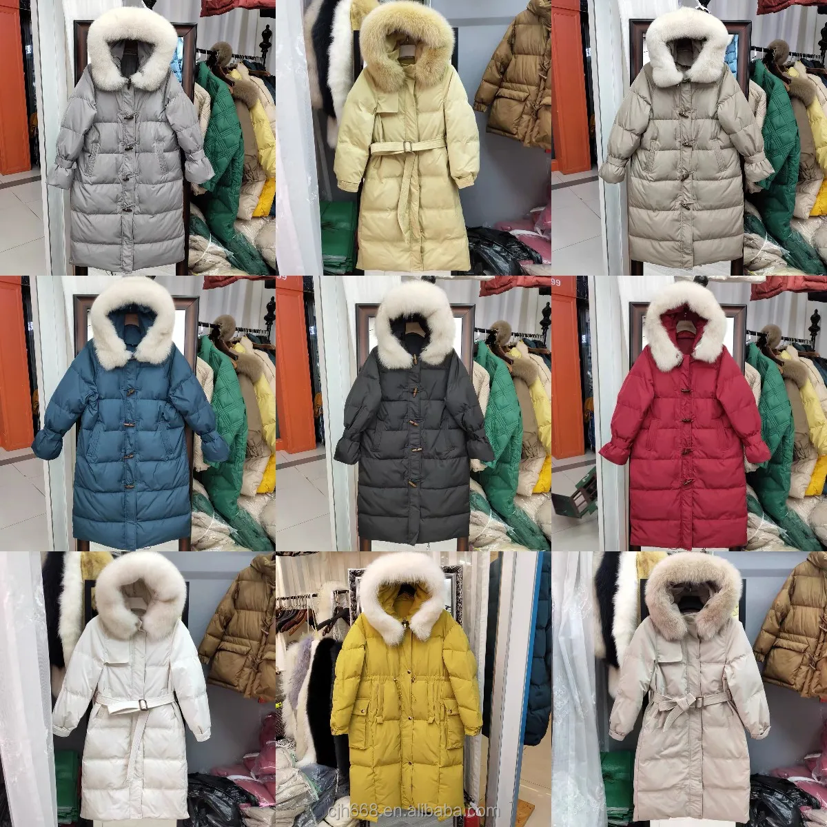 

Factory wholesale fashion added filling 96% white goose down long thick winter coat women's cotton-padded jacket