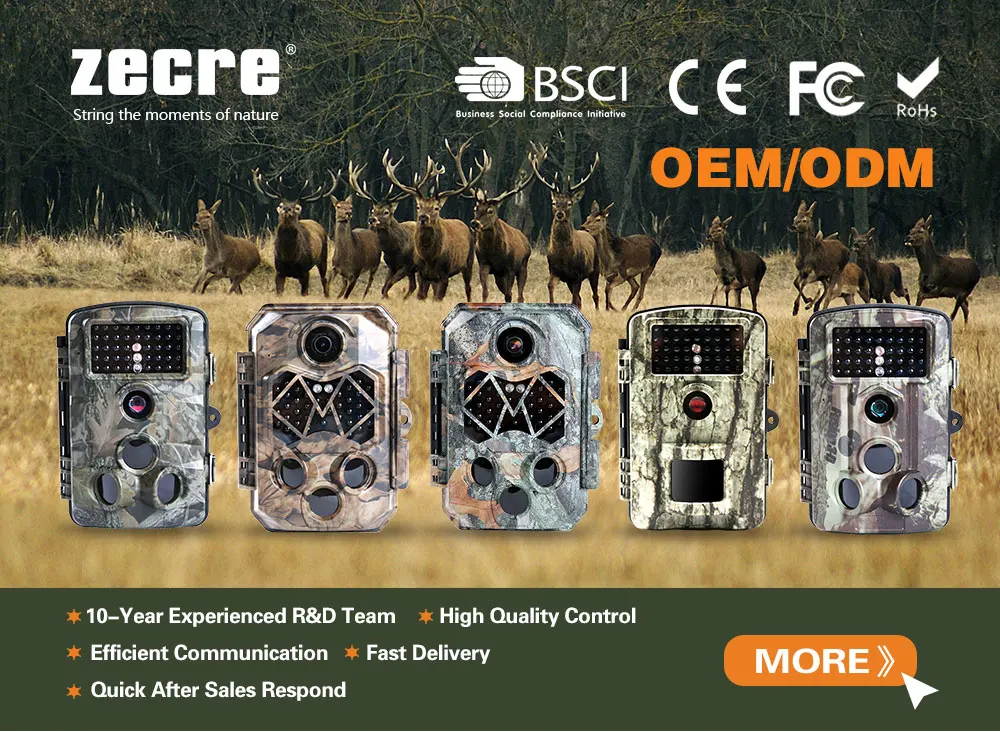Zecre PH730 5M Sensor 2.4 Inch LCD Screen 1080P  Full HD 12MP Trail Camera Hunting Camera with 42 Pieces 850NM Infrared LEDs