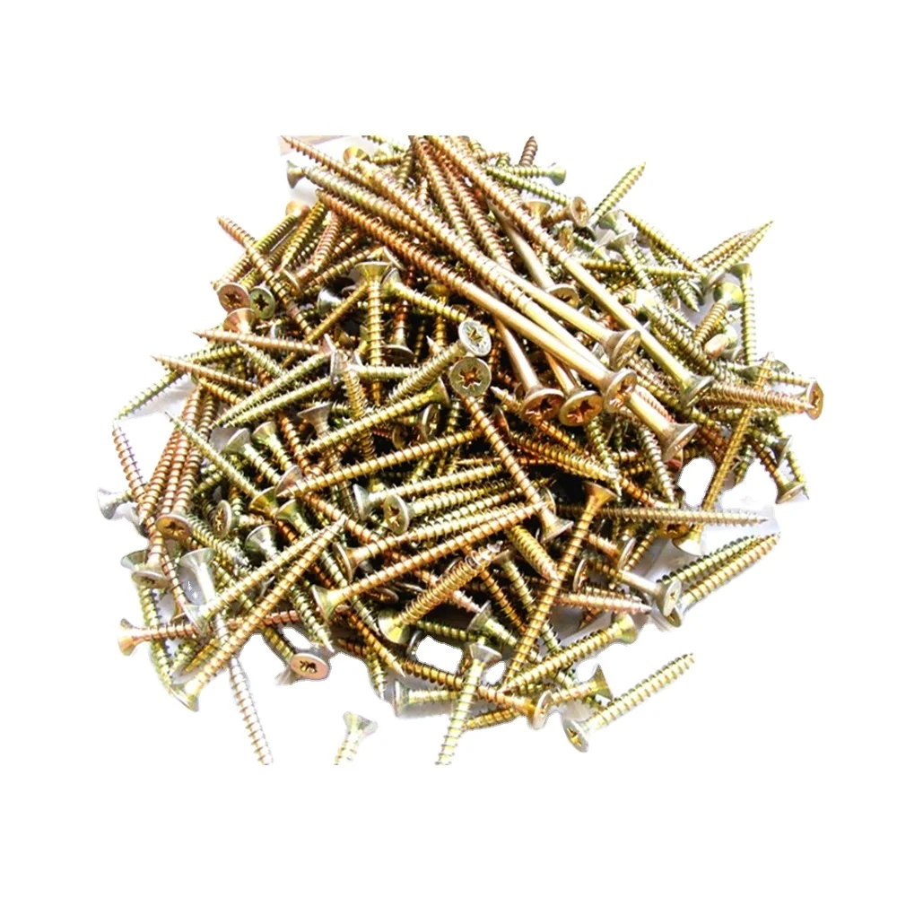 100 Pcs Yellow Zinc Wood Screws - Pozi Countersunk, Multi-Purpose For Chipboard & DIY 12 thumbnail image