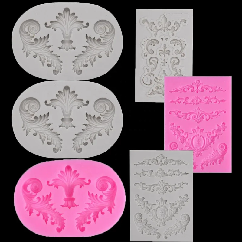 3PCS Relief Set Silicone Mold Hand Made Dropping Glue Clay Soft Pottery Flip Sugar Chocolate Dry Peis Baking Decoration
