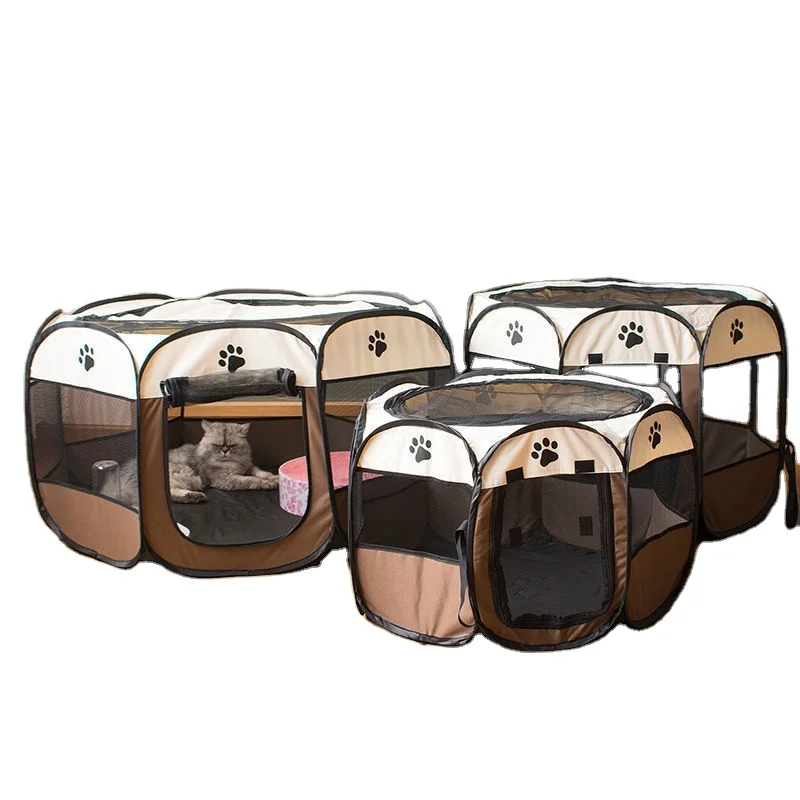 

Wholesale Octagon Indoor Outdoor Oxford Cloth Playpen Pet Medium Dog Cage Exercise Kennel for Dog Cat Foldable Carrier, Optional