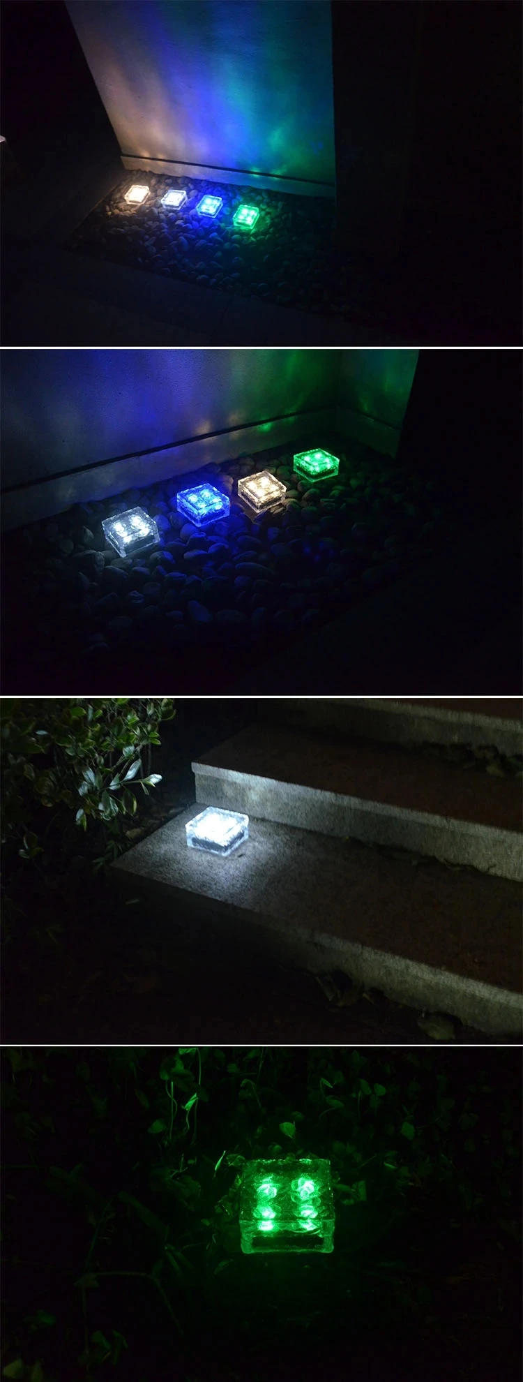 Garden Lighting Brick Buried Glass Outdoor Solar Led Brick Lights - Buy ...