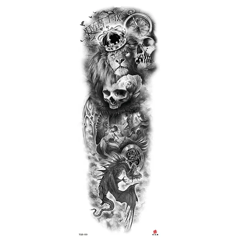 

TQB-189 art tattoo unicorn stickers black body art tatto sticker