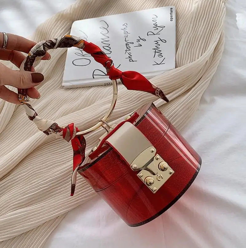 

Clear Mini handbags women fashion purse acrylic jelly transparent glitter women round handbags, Multi