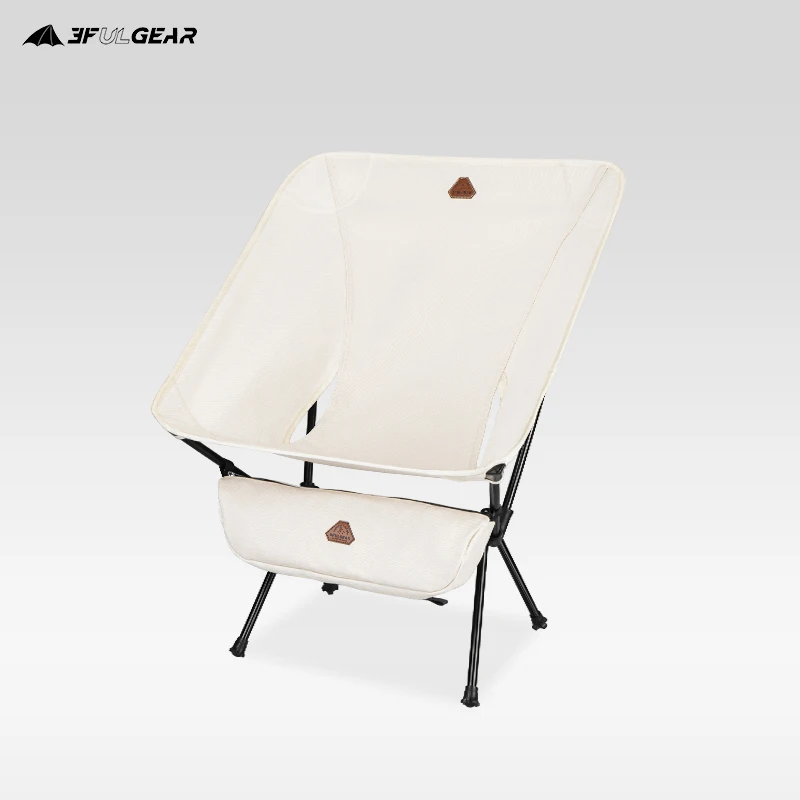 

3F UL GEAR Custom ultralight aluminum frame portable high quality folding outdoor beach hiking camping chair, White