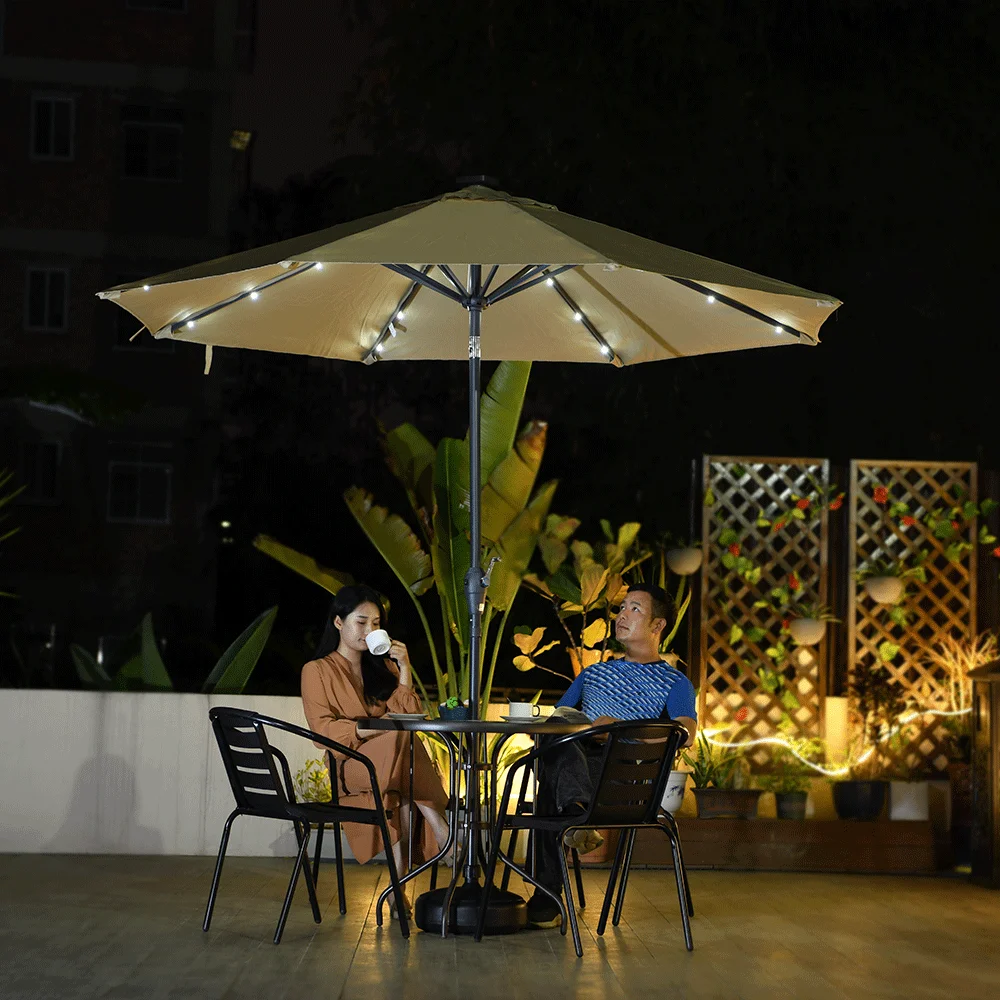 

outdoor garden patio sun parasol umbrella and base beach summer parasols umbrellas light 4.4M led umbrella stand cover