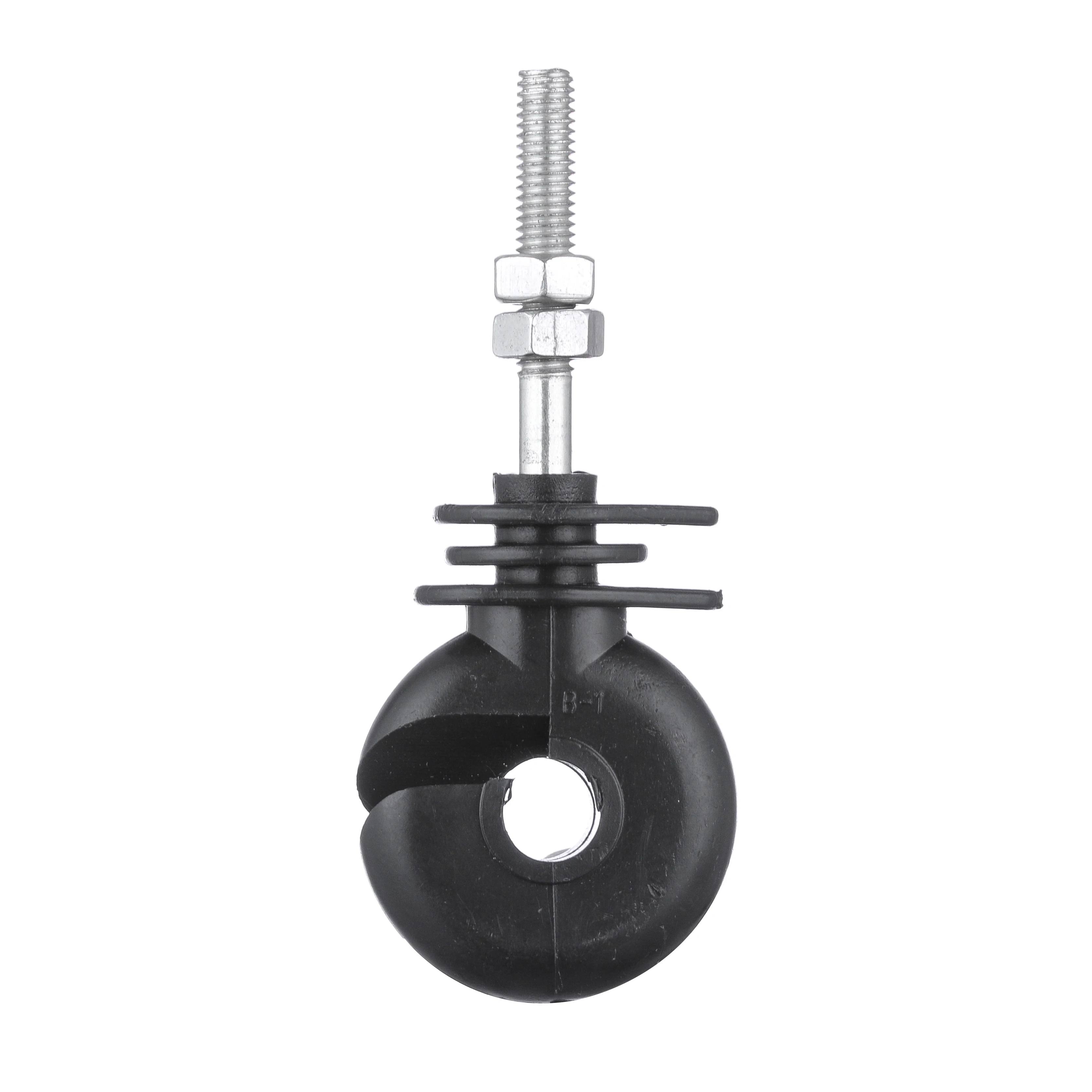 

High Quality Terrui INS009 Steel Post Galvanized Steel Ring Insulator Garden/Animal Farm Electric Fence Insulator, Black or customized