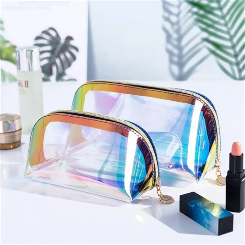 

O099 Fashion laser seashell travel zipper pvc makeup cosmetic organize women waterproof clear toiletry bag, Customized